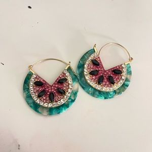 Betsey Johnson Watermelon hoop earrings 🍉